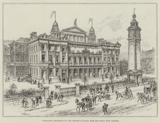 A Népi Palota befejezett épületei, Mile End Road, Kelet-London